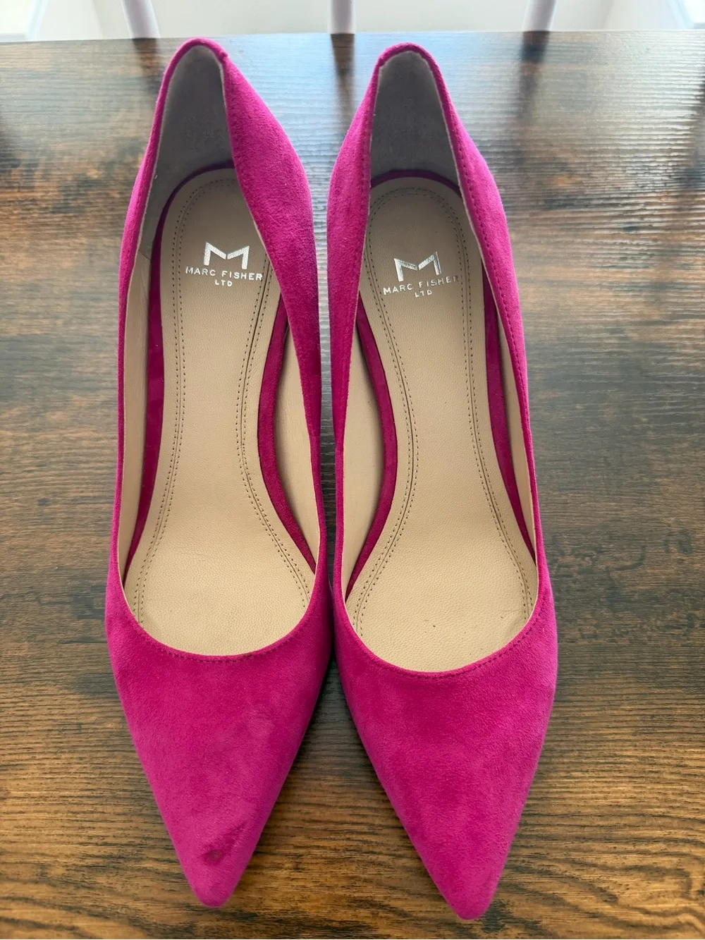 Marc Fisher Fuchsia Suede Pointed-Toe Pumps